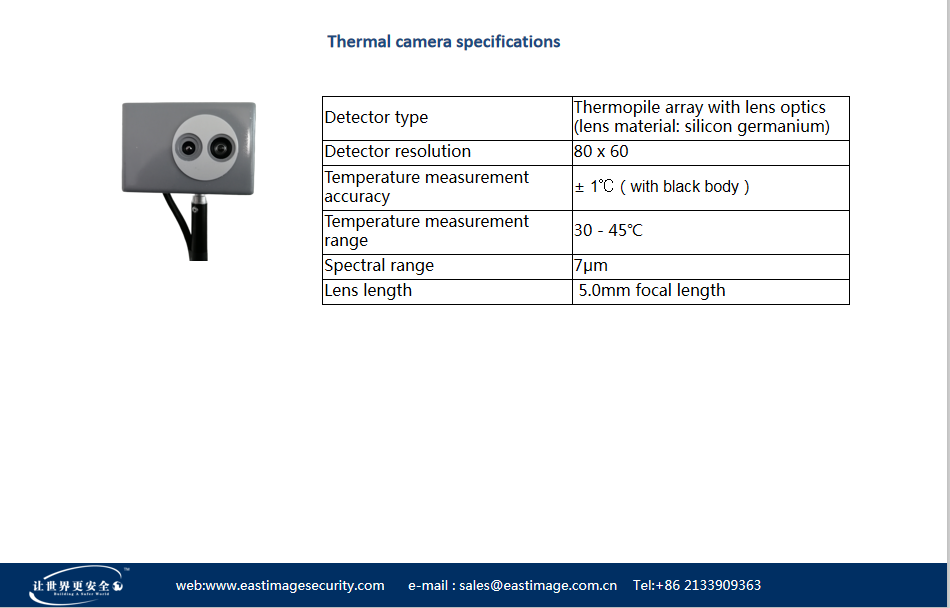 Sistema de medición de temperatura corporal de imagen térmica MLT1000B